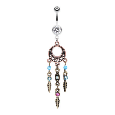 Beautiful Vintage Style Dream Catcher Belly Button Ring-WildKlass Jewelry