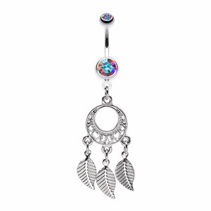 Petit Heart Hoop Dream Catcher Belly Button Ring-WildKlass Jewelry