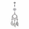 Petit Heart Hoop Dream Catcher Belly Button Ring-WildKlass Jewelry