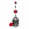 Skull Rose Beauty Belly Button Ring-WildKlass Jewelry