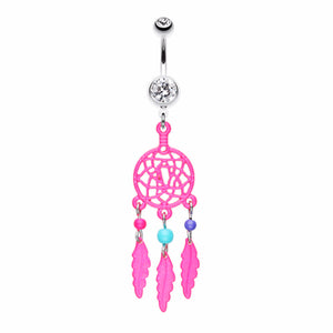 Enchanted Links Dream Catcher Belly Button Ring-WildKlass Jewelry