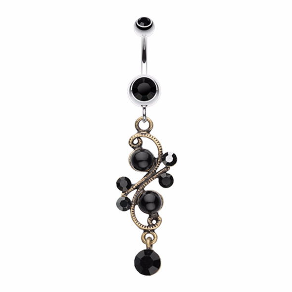 Vintage Pearl Journey Belly Button Ring-WildKlass Jewelry