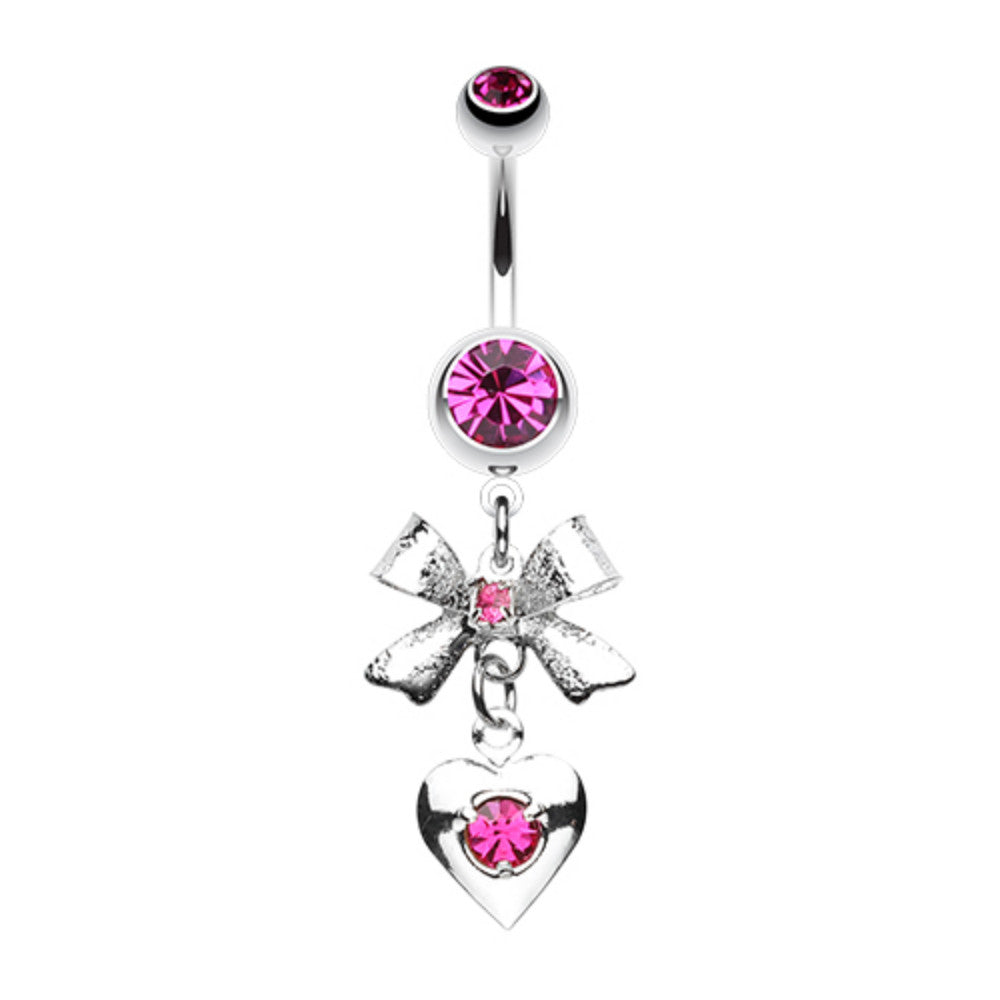 Bow-Tie Heart Belly Button Ring – WildKlass Jewelry