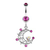 Elegant Sparkle Moon Belly Button Ring-WildKlass Jewelry