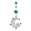 Elegant Sparkle Moon Belly Button Ring-WildKlass Jewelry