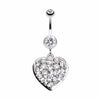 Shimmering Heart Belly Button Ring-WildKlass Jewelry
