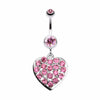 Shimmering Heart Belly Button Ring-WildKlass Jewelry