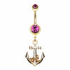 Golden Classic Anchor Belly Button Ring-WildKlass Jewelry