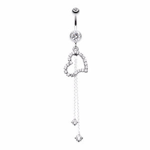 Enchanting Curvatious Heart Belly Button Ring-WildKlass Jewelry