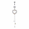 Classy Heart Cascading Belly Button Ring-WildKlass Jewelry