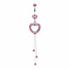 Classy Heart Cascading Belly Button Ring-WildKlass Jewelry