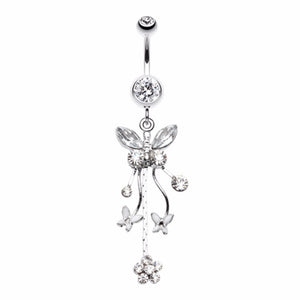 Fluttering Butterflies Belly Button Ring-WildKlass Jewelry