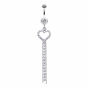 Luxuriant Heart Belly Button Ring-WildKlass Jewelry