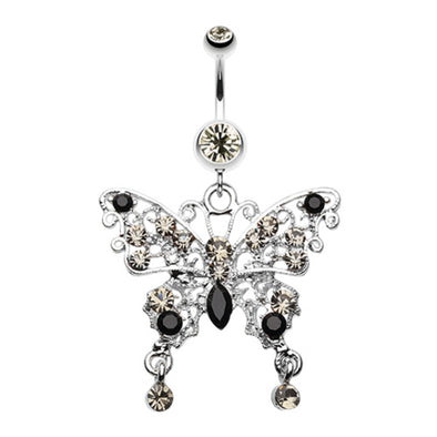 Fancy Gem Butterfly Belly Button Ring-WildKlass Jewelry