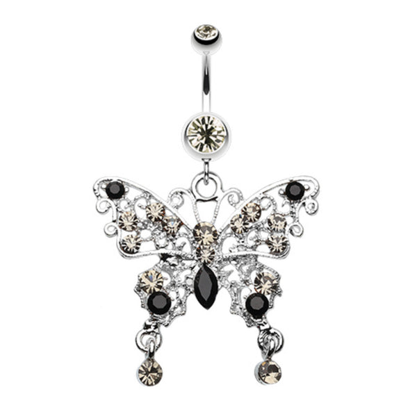 Fancy Gem Butterfly Belly Button Ring-WildKlass Jewelry