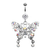 Fancy Gem Butterfly Belly Button Ring-WildKlass Jewelry