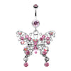 Fancy Gem Butterfly Belly Button Ring-WildKlass Jewelry