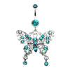 Fancy Gem Butterfly Belly Button Ring-WildKlass Jewelry
