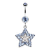 Ultra Dazzle Star Belly Button Ring-WildKlass Jewelry