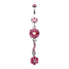 Dazzling Flower Blossom Belly Button Ring-WildKlass Jewelry