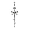 Glistening Polka Dots Bow-Tie Belly Button Ring-WildKlass Jewelry