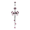 Glistening Polka Dots Bow-Tie Belly Button Ring-WildKlass Jewelry
