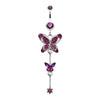 Precious Butterfly Sparkle Belly Button Ring-WildKlass Jewelry