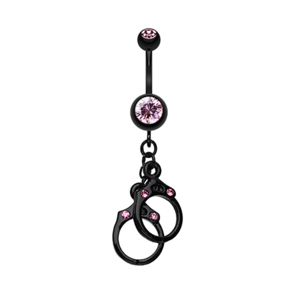 Blackline Handcuff Sparkle Belly Button Ring – WildKlass Jewelry