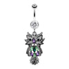 Whimsical Owl Sparkle Belly Button Ring-WildKlass Jewelry