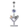 Happy Penguin Hour Martini Belly Button Ring-WildKlass Jewelry