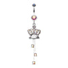 Royal Crown Sparkle Belly Button Ring-WildKlass Jewelry