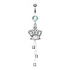 Royal Crown Sparkle Belly Button Ring-WildKlass Jewelry