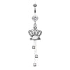 Royal Crown Sparkle Belly Button Ring-WildKlass Jewelry