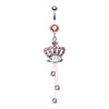 Royal Crown Sparkle Belly Button Ring-WildKlass Jewelry