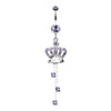 Royal Crown Sparkle Belly Button Ring-WildKlass Jewelry