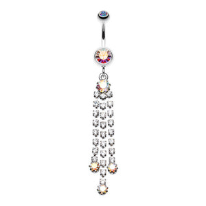 Cascading Sparkle Belly Button Ring-WildKlass Jewelry