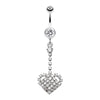 Journey Heart Sparkle Belly Button Ring-WildKlass Jewelry