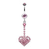 Journey Heart Sparkle Belly Button Ring-WildKlass Jewelry