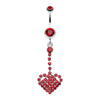 Journey Heart Sparkle Belly Button Ring-WildKlass Jewelry