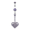 Journey Heart Sparkle Belly Button Ring-WildKlass Jewelry