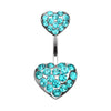 Brilliant Double Hearts Belly Button Ring-WildKlass Jewelry