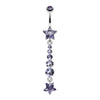 Star Journey Gem Dangle Belly Button Ring-WildKlass Jewelry