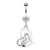 Twinkling Double Heart Belly Button Ring-WildKlass Jewelry