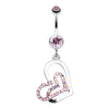 Twinkling Double Heart Belly Button Ring-WildKlass Jewelry