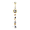 Golden Journey Sparkle Belly Button Ring-WildKlass Jewelry