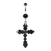 Princess Cut Cross Sparkle Belly Button Ring-WildKlass Jewelry