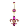 Golden Fleur de Lis Belly Button Ring-WildKlass Jewelry