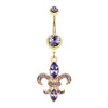 Golden Fleur de Lis Belly Button Ring-WildKlass Jewelry