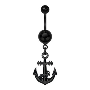 Blackline Classic Anchor Belly Button Ring-WildKlass Jewelry