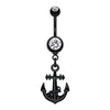 Blackline Classic Anchor Belly Button Ring-WildKlass Jewelry